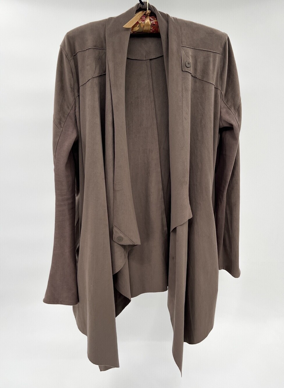 BlankNYC Cardigan Sweater Womens Medium Brown Long Sleeve Asymmetric Open